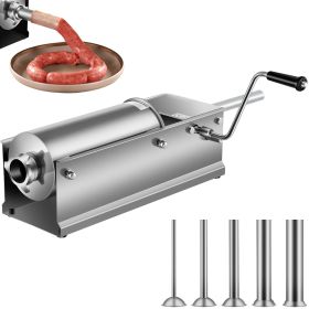 Home And Commercial Stainless Steel Sausage Stuffer Meat Press Maker Filler Machine - Silver A - 5L