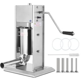Home And Commercial Stainless Steel Sausage Stuffer Meat Press Maker Filler Machine - Silver B - 3L