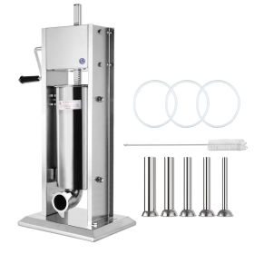 Home And Commercial Stainless Steel Sausage Stuffer Meat Press Maker Filler Machine - Silver B - 5L