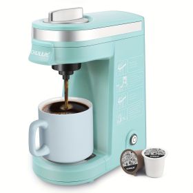 CHULUX Single Serve 12 Ounce Coffee Brewer,One Button Operation with Auto Shut-Off for Coffee or Tea,Cyan