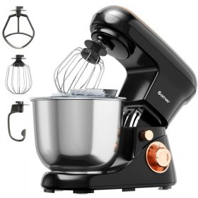 5.3 Qt Stand Kitchen Food Mixer 6 Speed with Dough Hook Beater - black